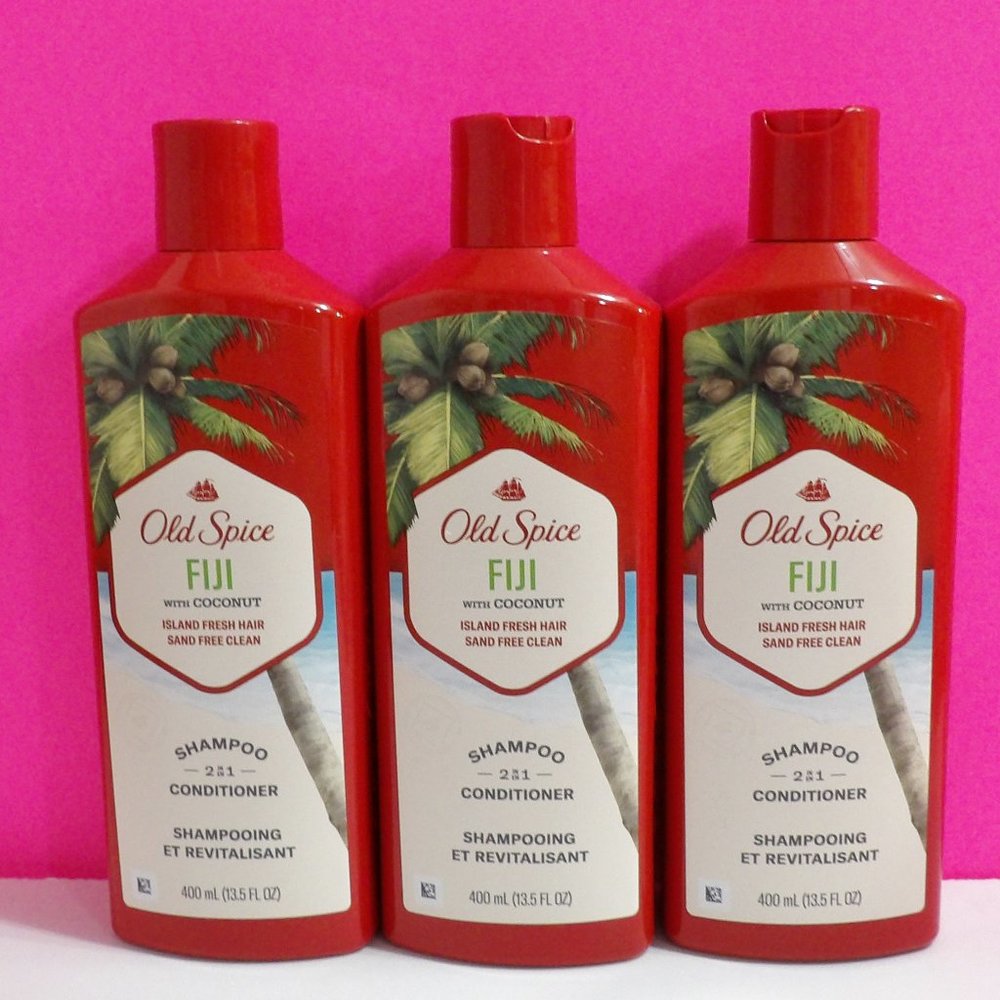 3 x Old Spice Fiji 2 in 1 Shampoo Conditioner 13.5 oz